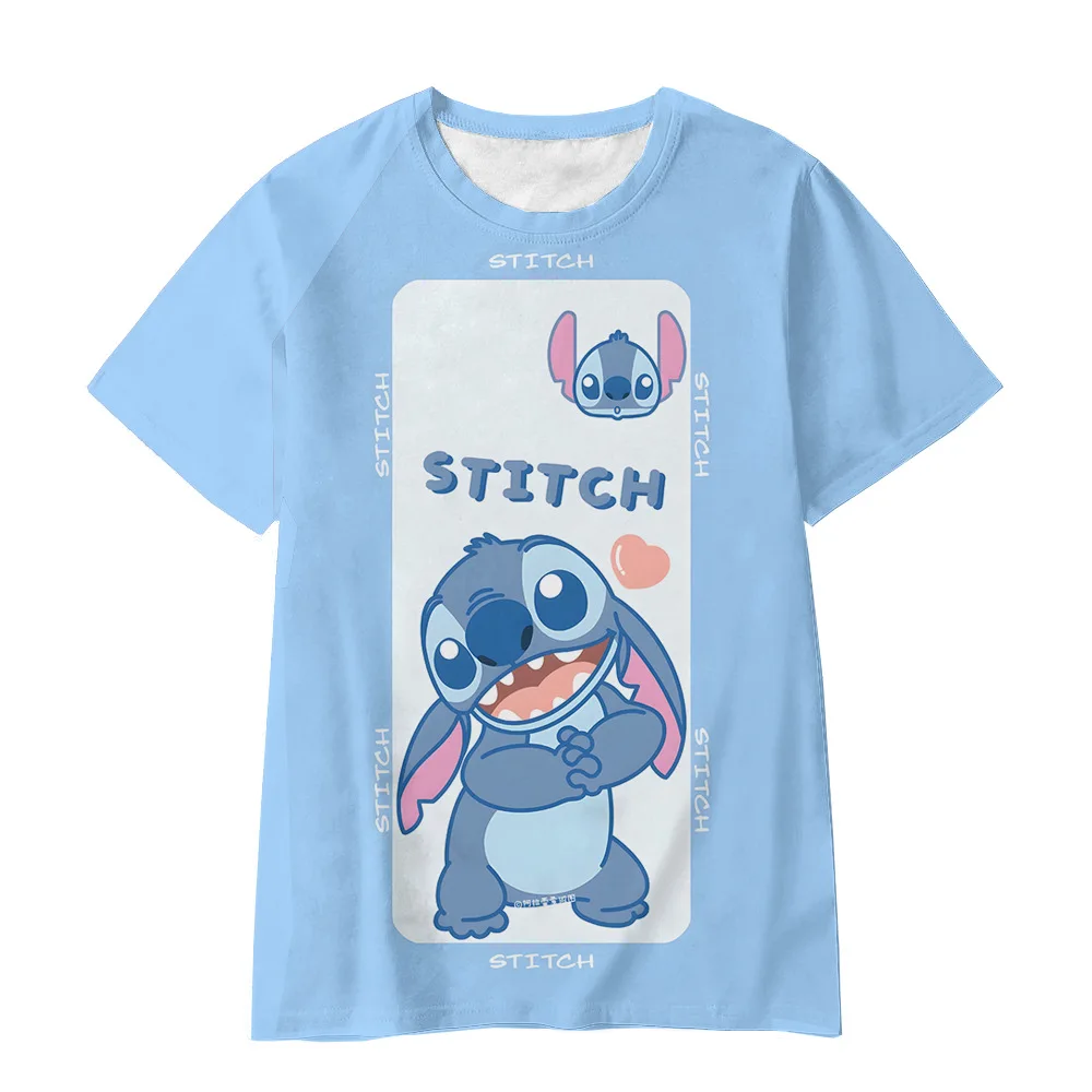 Stitch Boys Girls T-shirt Disney Children's T-shirt 3D Printed Short Sleeve MINISO Men's T-shirt Oversized Summer Men's Clothing