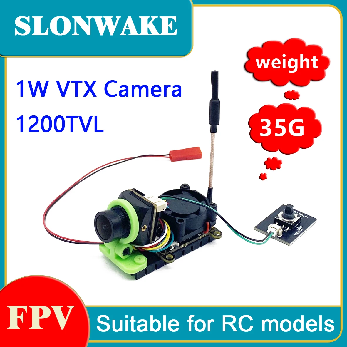 SLONWAKE 5.8G 1000mW adjustable VTX Launcher Transmitter and CMOS 1200TVL fpv Camera with 4.3 inch LCD Display Monitor have DVR