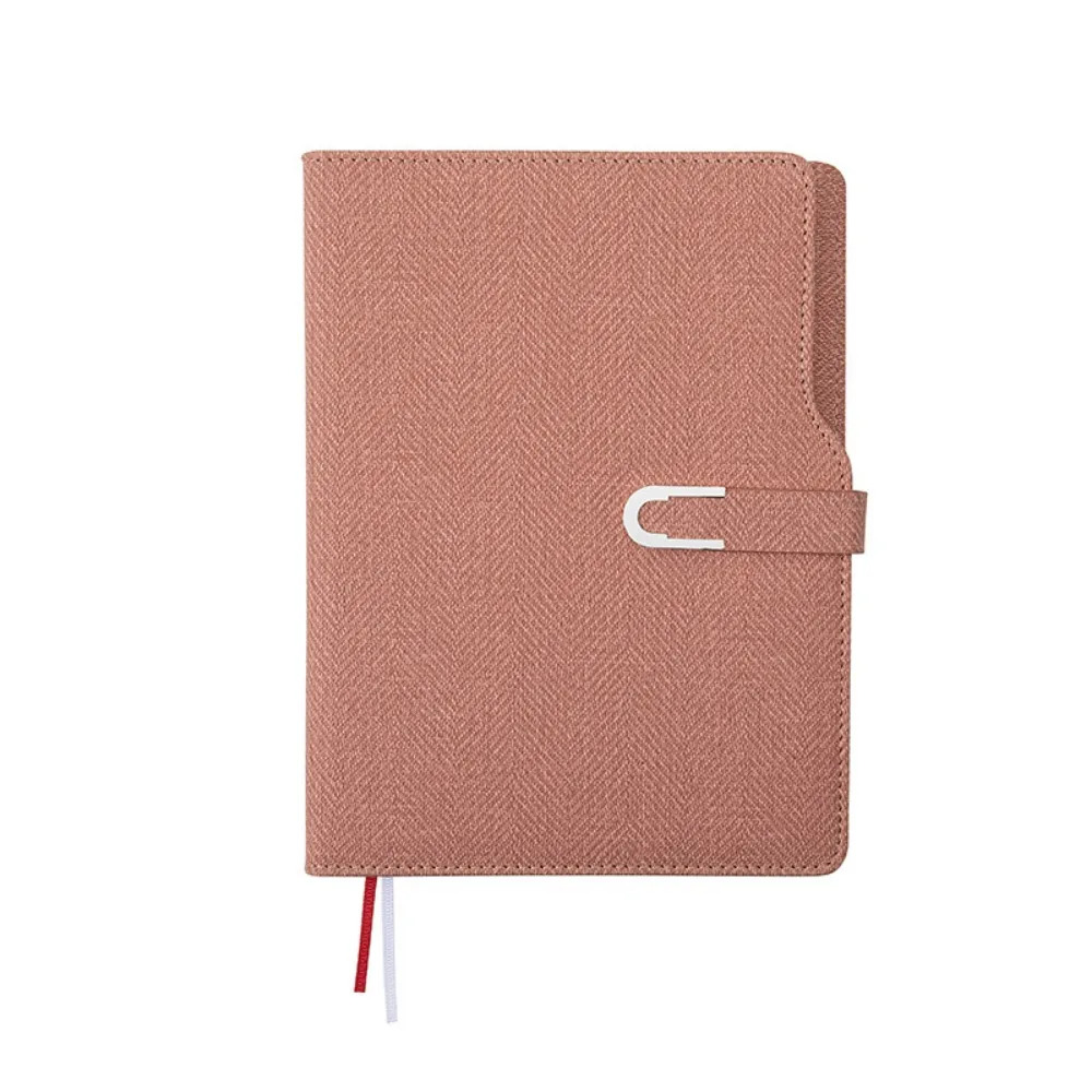 200 Pages A5 Notepad U-Shaped Magnetic Buckle PU Leather Cover Business Office Notebook Horizontal Line Thickened Paper
