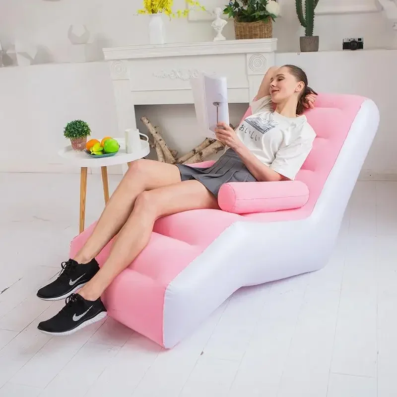 140cm Living Room S Shape Inflatable Sofa Chair Bed Cheap Single Designer Sofa Ergonomic Reclinable Lazy Divano Home Furniture