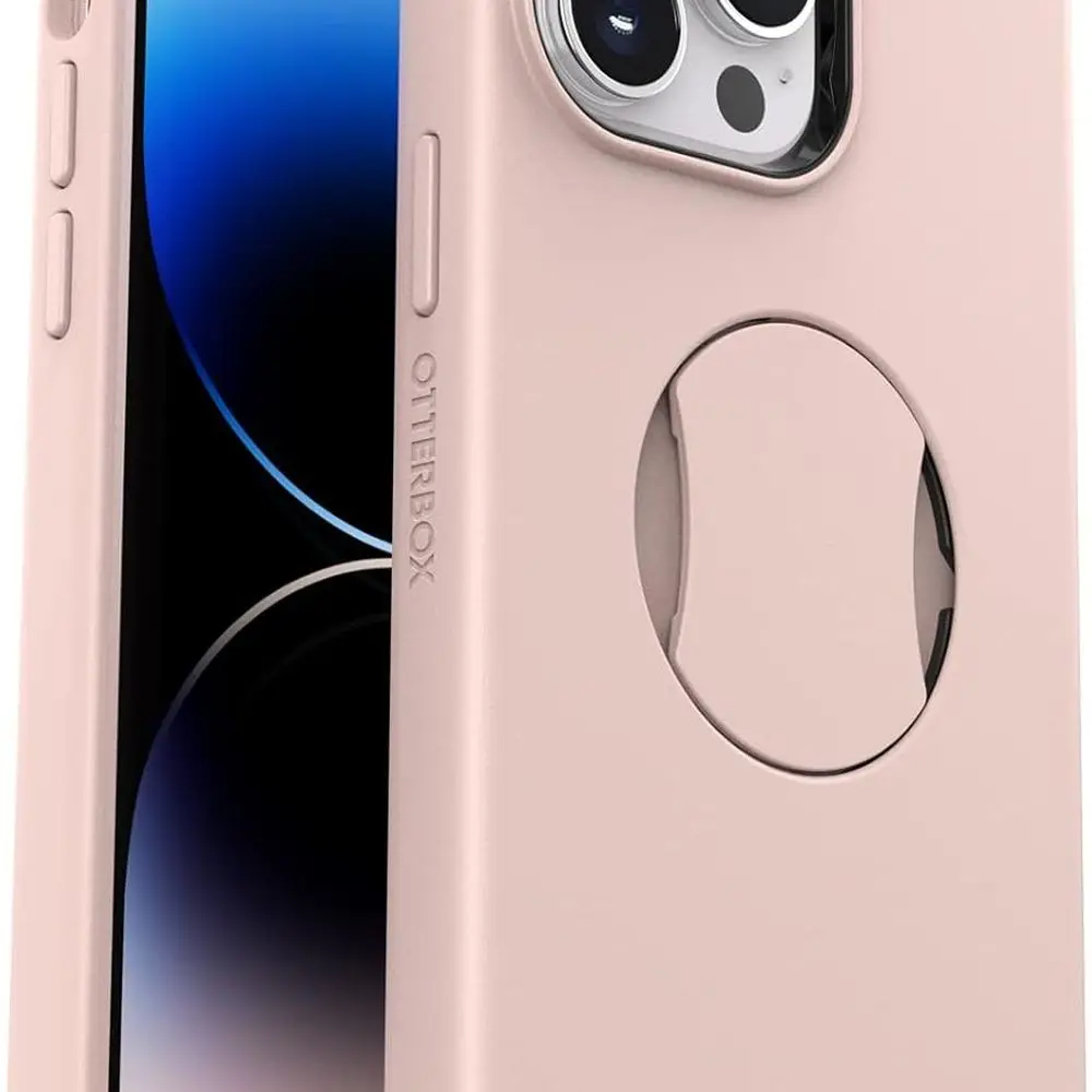 حافظة OtterGrip Symmetry لهاتف iPhone 14 Pro Max - وردي، مقابض وMagSafe متوافقة، تصميم أنيق، إطارات مرتفعة للشاشة والكاميرا
