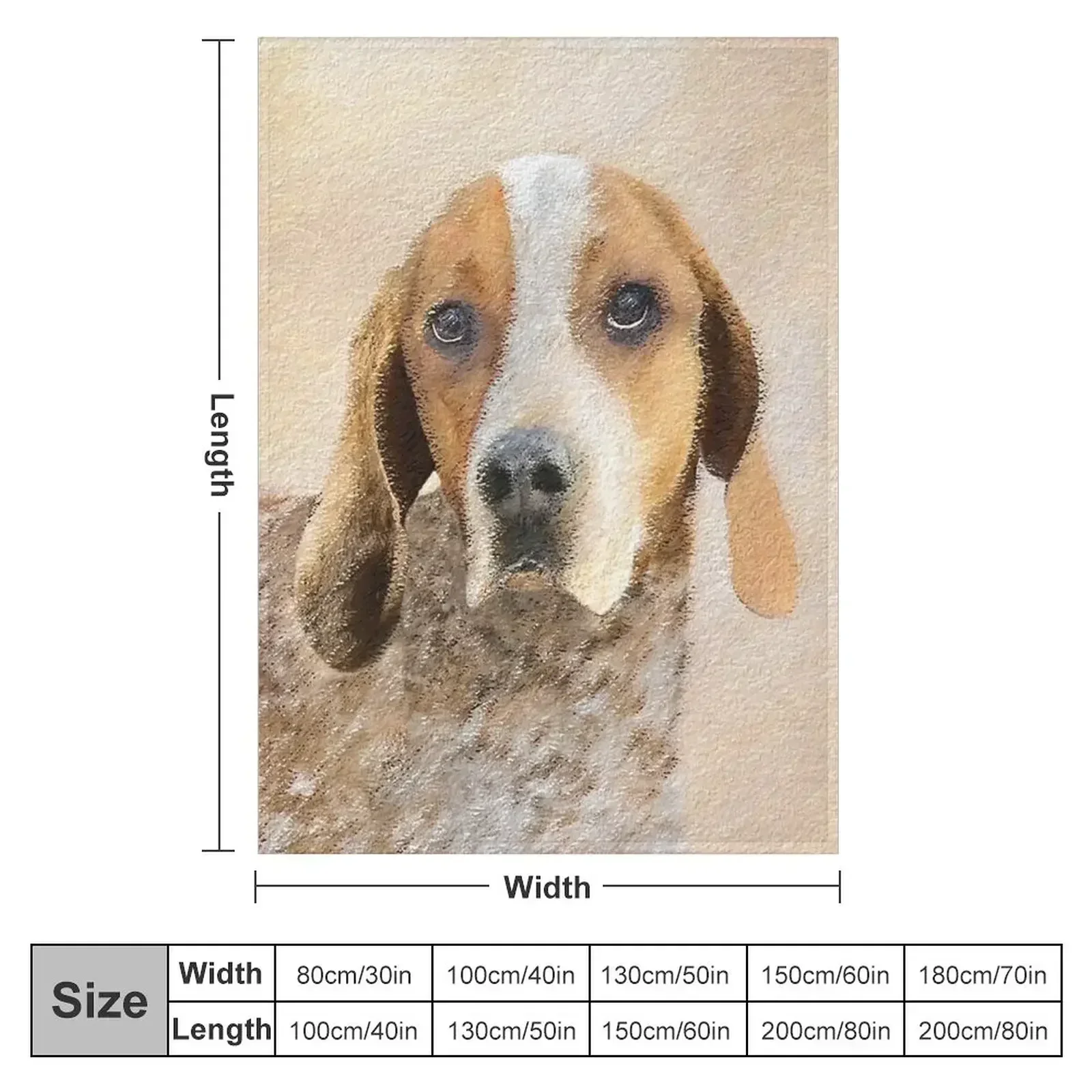 American English Coonhound Painting - Original Dog Art Throw Blanket Custom Sofas Blankets