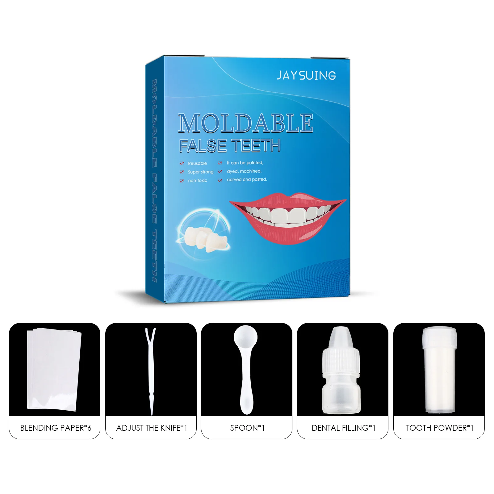 Temporary Tooth Repair Kit False Teeth Solid Glue Broken Teeth Filling Denture Adhesive Wh-iten Shapeable Falseteeth Gaps Tools