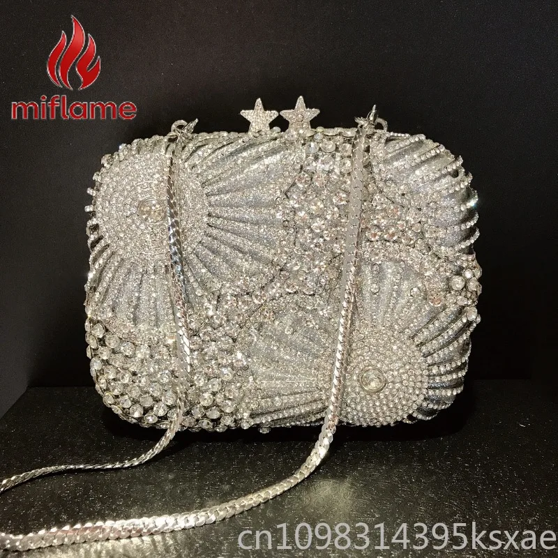 

Crystal Rhinestone Evening Clutch Star Sparkle Shoulder Bag for Women Wedding Party Fashion Designer Handbag