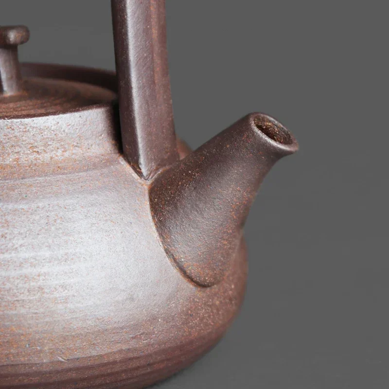 350ml Japanese Style Teapot Handmade Retro Coarse Pottery Stoneware Kungfu Tea Ceremony Portable Tea Maker Ceramic Teapot Teaset