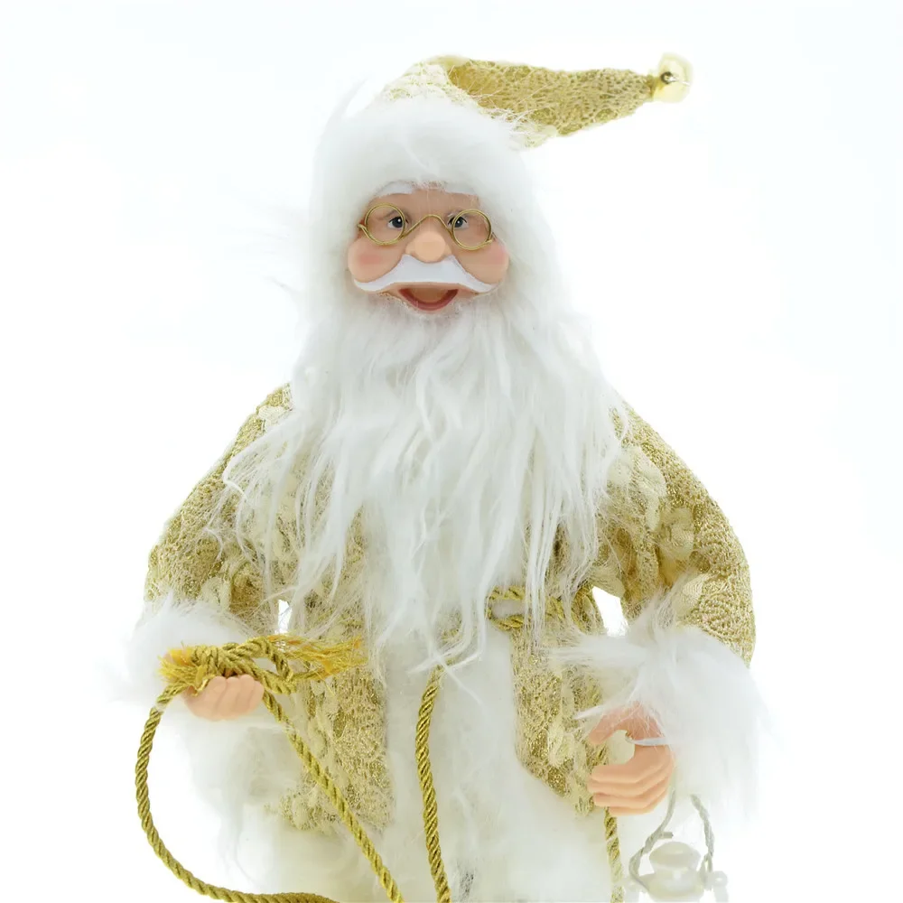 Cross-border Christmas 2024 new 30cm cloth gold Santa Claus doll doll decoration scene layout