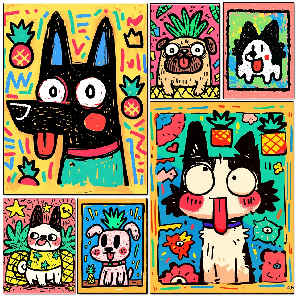 

DIY животное алмазная живопись забавное животное собака полная квадратная круглая Алмазная мозаика вышивка пейзаж набор крестиков искусство домашний декор