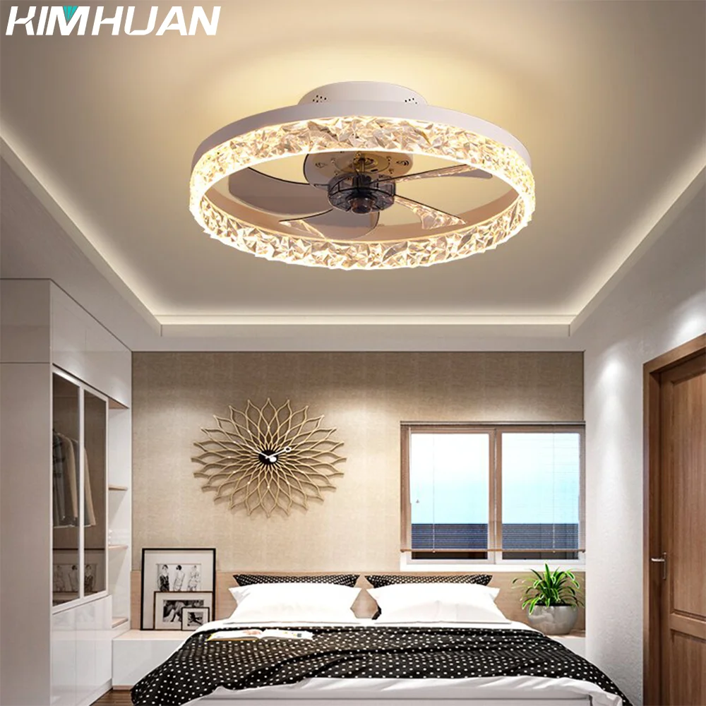 

Ceiling Fans with Lights, Flush Mount Ceiling Fan with Lights and Remote,6 Wind Speeds Smart Low Profile Ceiling Fan for Bedroom