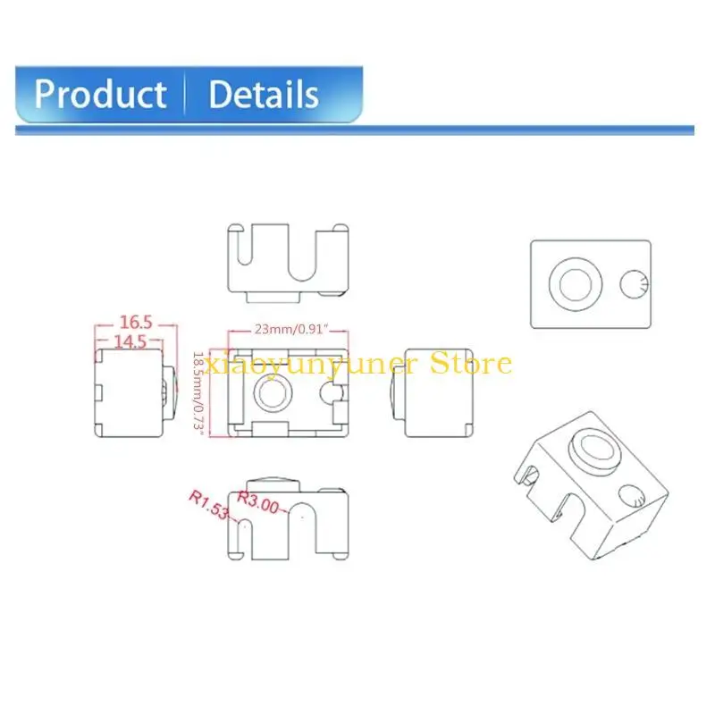 P9JB لـ الطابعة السخان الألومنيوم كتلة سيليكون غلاف مقاوم للدرجات الحرارة العالية #6