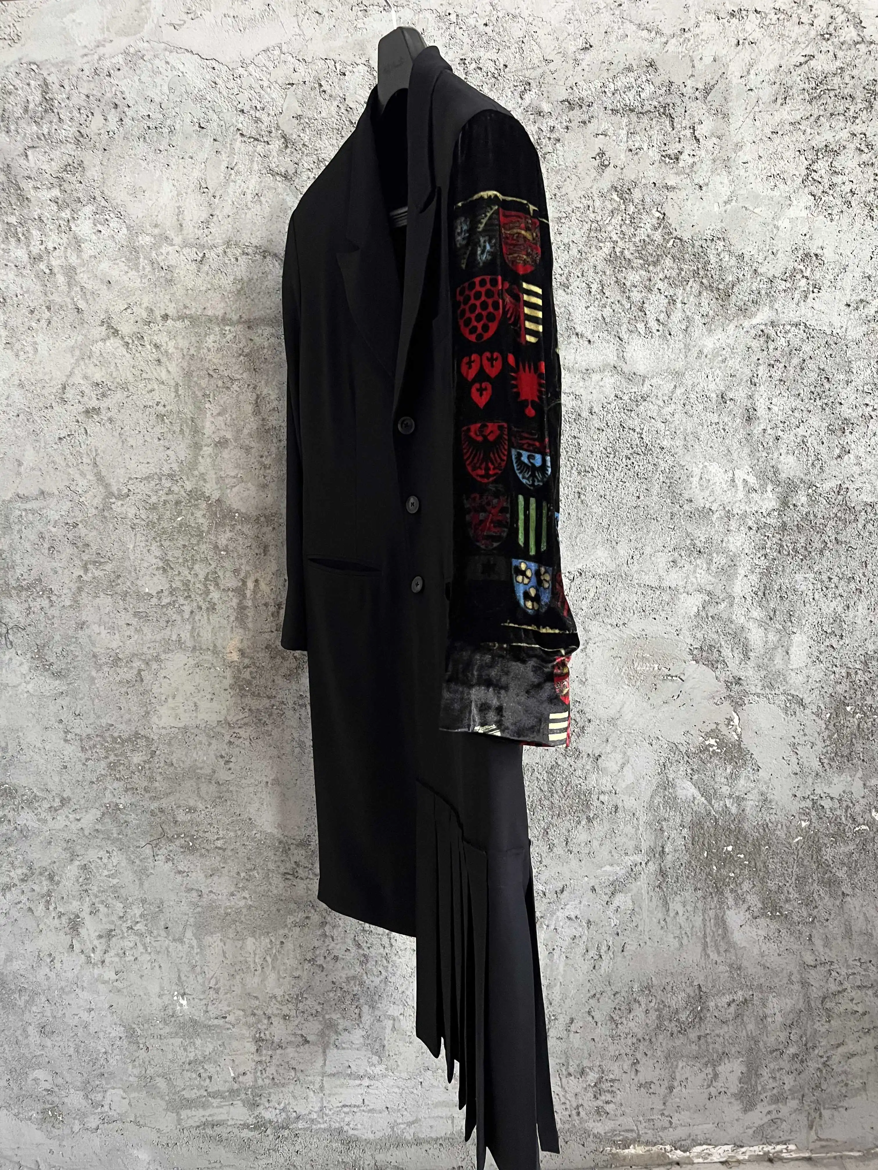 TOP-YAMAMOTO original design triacetic acid blend mid-length loose shirt jacket with large pocket cardigan