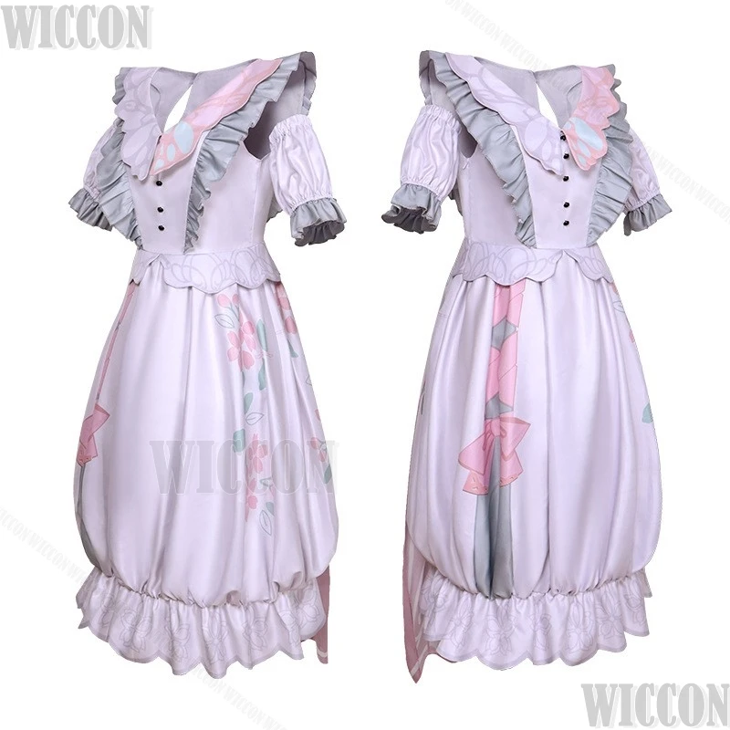 Akiyama mizuki pjsk jogo mzk5 projeto sekai colorido palco cosplay traje peruca lolita vestido rosa menina feminino Holloween personalizado