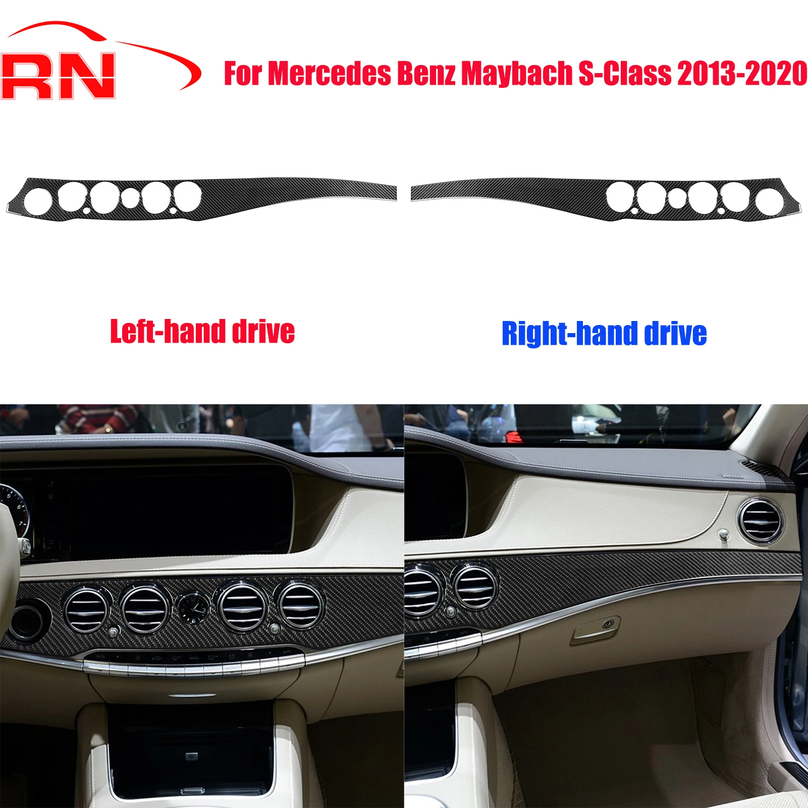 

Для Mercedes-Benz Maybach S-Class 2013-2020 модифицированное углеродное волокно автомобильное центральное управление большая панель внутренняя декоративная наклейка