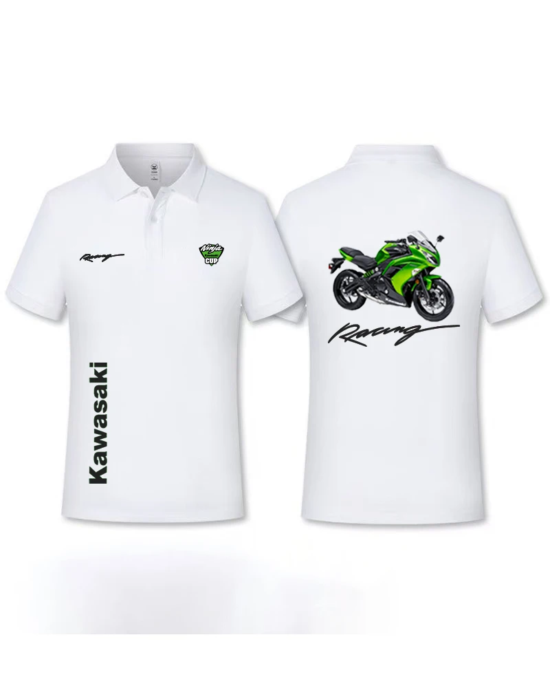 

Kawasaki fashion double hem short sleeved polo shirt, team uniform, work uniform, printed logo, men's comfortable outfit