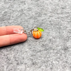 1Pcs Adorable Practical Mini Resin Orange Fruit Charm Dust Plugs for Mobile Phone, Tablets, Laptops, USB-C & Lightening Port