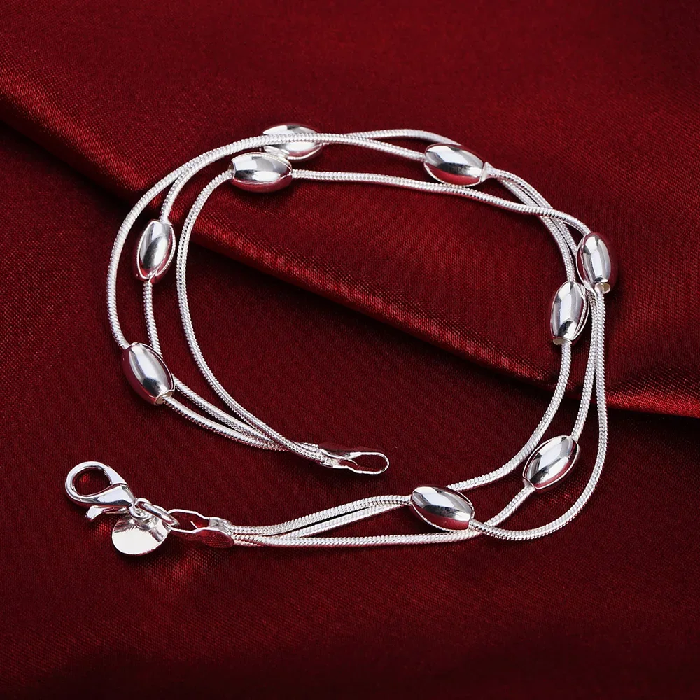 

925 Sterling silver Bracelets Snake chain beads for women elegant Wedding party Wild Christmas Gifts fashion Jewelry