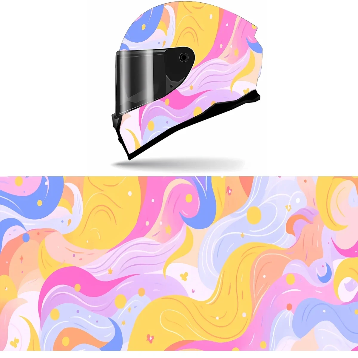 

Abstract Artistic Colorful Full Helmet Wrap Sticker Motorcycle Helmet Racing Graphic Decal Vinyl Wrap Helmet Decor Sticker