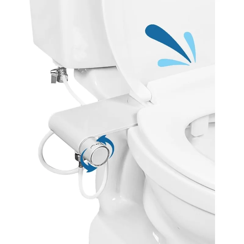 Rear & Feminine Ultra Thin Bidet Attachment for Toilet with Self Cleaning Dual Nozzles  No Wiring Needed  Easy 15 Minute Install