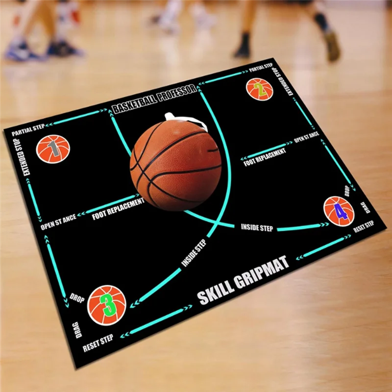 

CKFAM-Портативный баскетбольный коврик для стопы, портативный противоскользящий баскетбольный тренировочный коврик, тренировочный коврик для стопы
