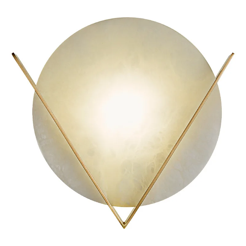 

Bedroom wall TV background wall Entrance creative personality marble decorative copper wall lamp