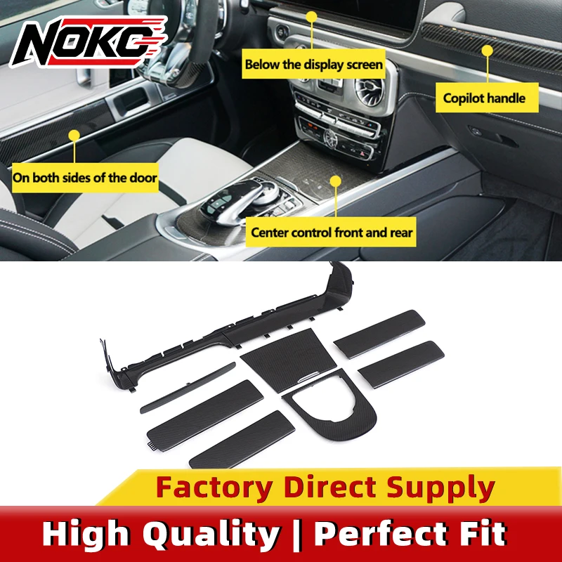 Dry Carbon Fiber Replacement Interior Trim Kit for Mercedes G Class W464 G63 G500 G350D LHD & RHD Dashboard and Door Decor Trim