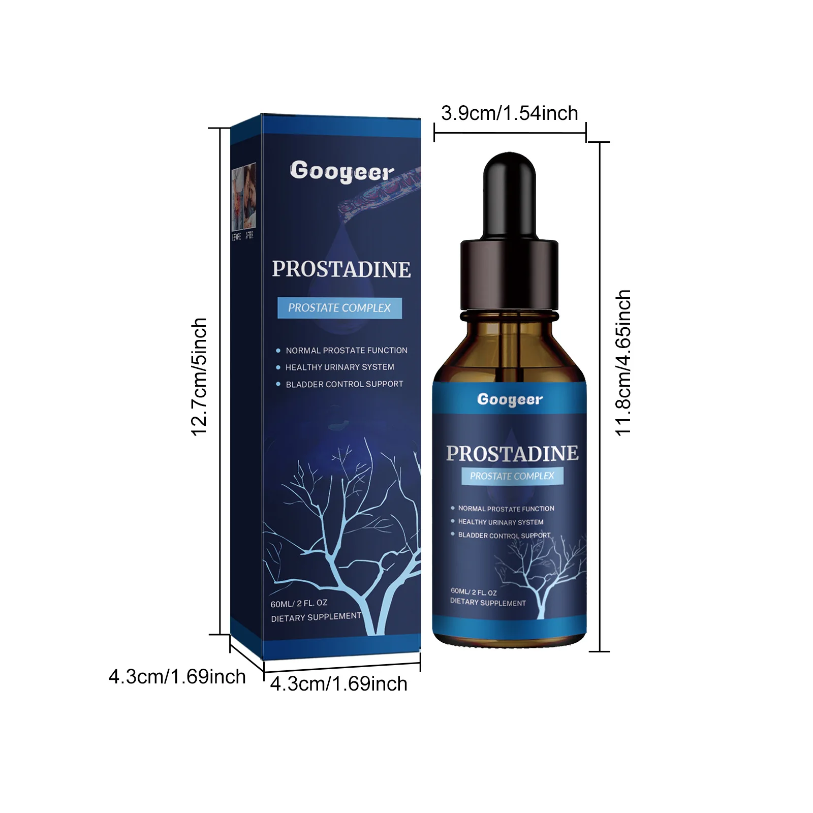 GOOGEER Prostadine Prostate Drops 60ml Natural Support Healthy Urinary Bladder Control for Men