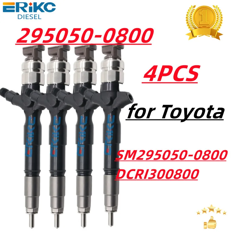 4PC 295050-0800 295050-0801 Common Rail Injector SM295050-0800 For Toyota Hiace Hilux 2KD-FTV D-4D DCRI300800 23670-30420