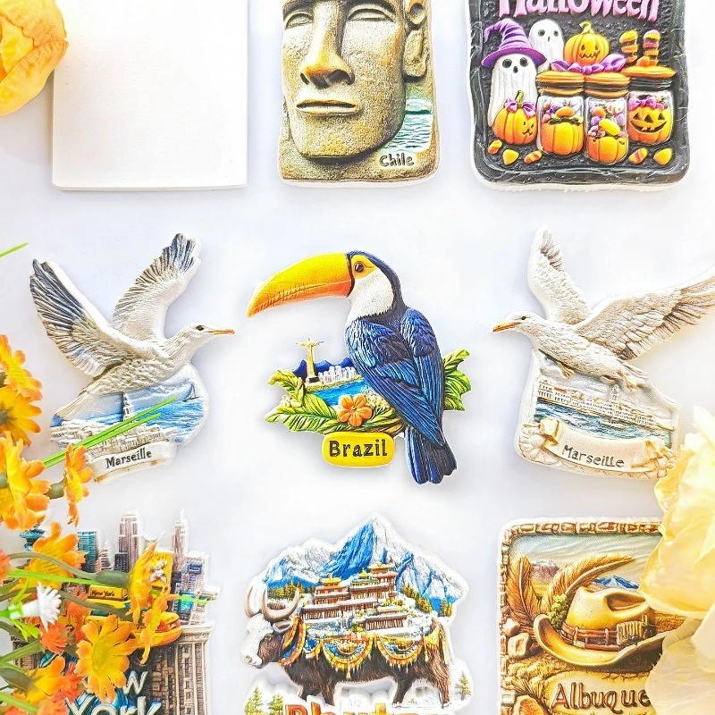 مغناطيس ثلاجة الطوقان البرازيلي - تذكار الطيور الاستوائية ثلاثية الأبعاد لديكور الغابات المطيرة من أمازون هدية فريدة من نوعها في أمريكا اللاتينية مع مغناطيس قوي #2