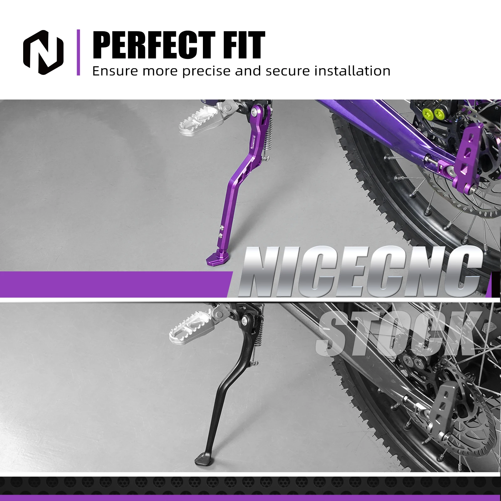 NICECNC For Surron Light Bee X S L1E For Segway X160 X260 Motorcycle 8-32MM Adjustable Kickstand Side Stand Electric Dirt Bike