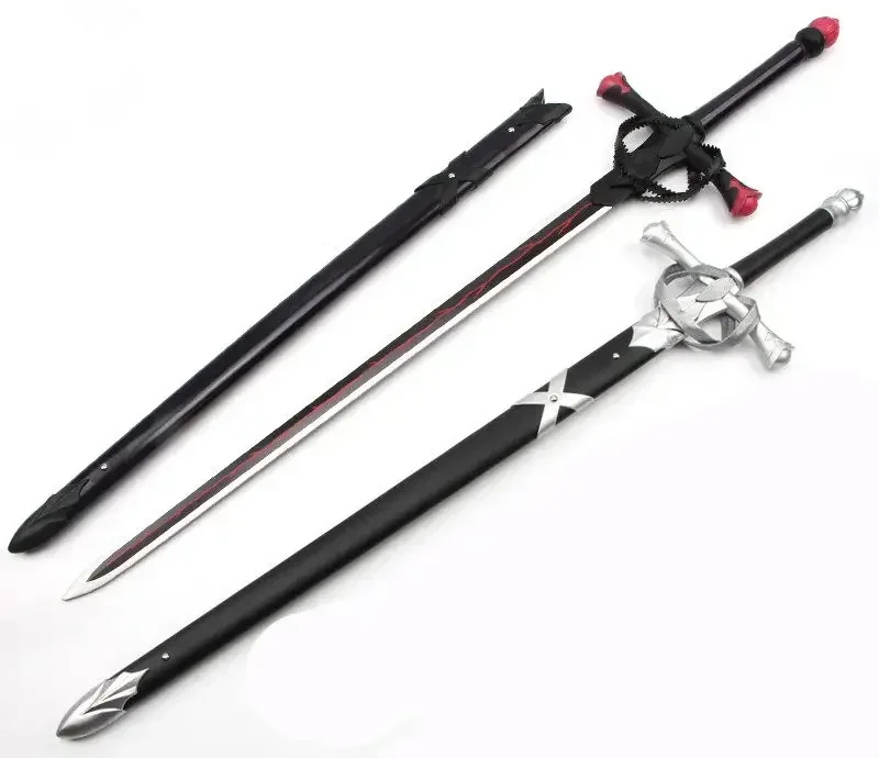 [Funny] 115cm Cosplay Fate Stay Night Saber Arthur Pendragon Black White Excalibur Sword weapon wooden Sword Anime Costume party