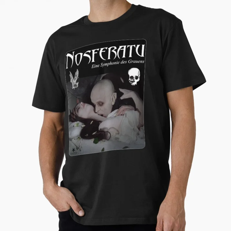 

80s Gothic Horror movie Nosferatu Vampire Scary Halloween Gift T shirt Large size Tops 100% cotton printed Clothes