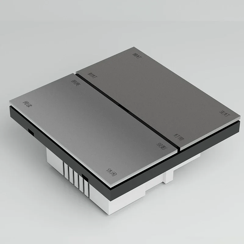 Tuya Intelligent Switch Panel Alexa Voice Control Aluminum Surface Zigbee Eight Key Home Sensing Night Light Zero Fire Switch