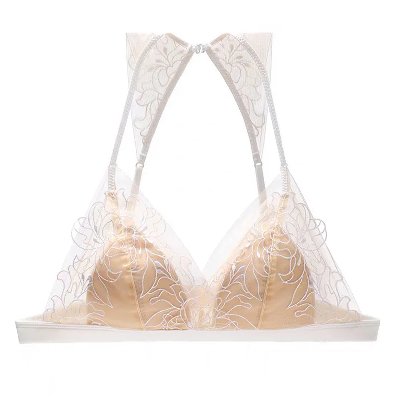 Women Sexy Lace Bra Thin Lingerie Breathable Underwear Elegant Embroidery Casual Female Bralette