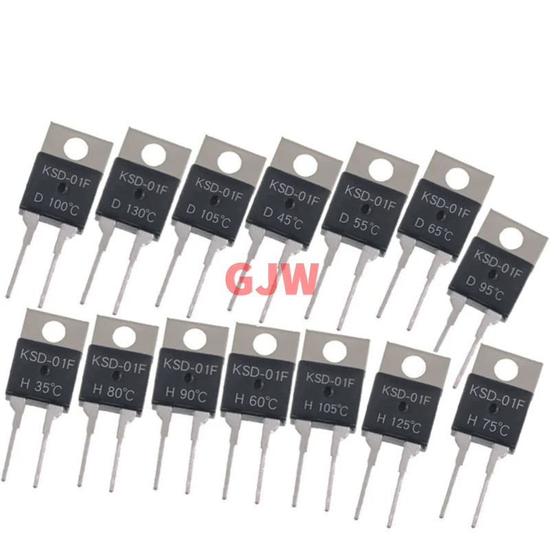 5pcs/lot KSD-01F 40 45 50 55 60 65 70 80 85 degree normally open thermostat switch Temperature Control TO-220 KSD-01