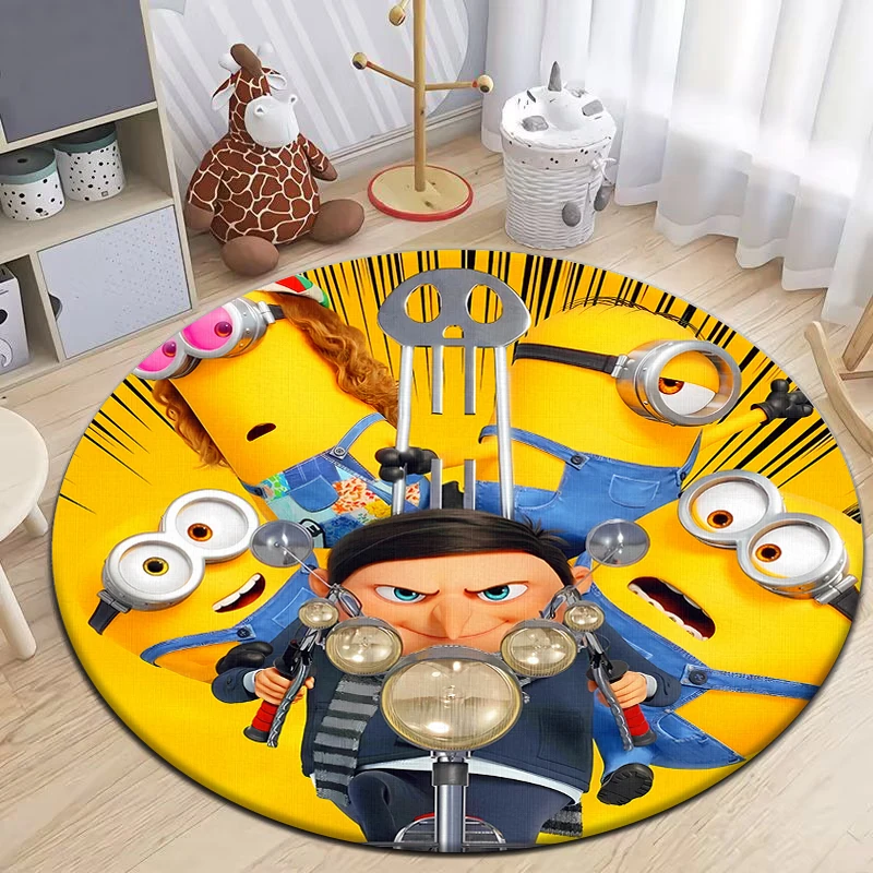 Pop cartoon movie print Round carpet  for Living Room Rugs Camping Picnic Mats Flannel Anti-Slip Rug Yoga Mat Gifts anime rug