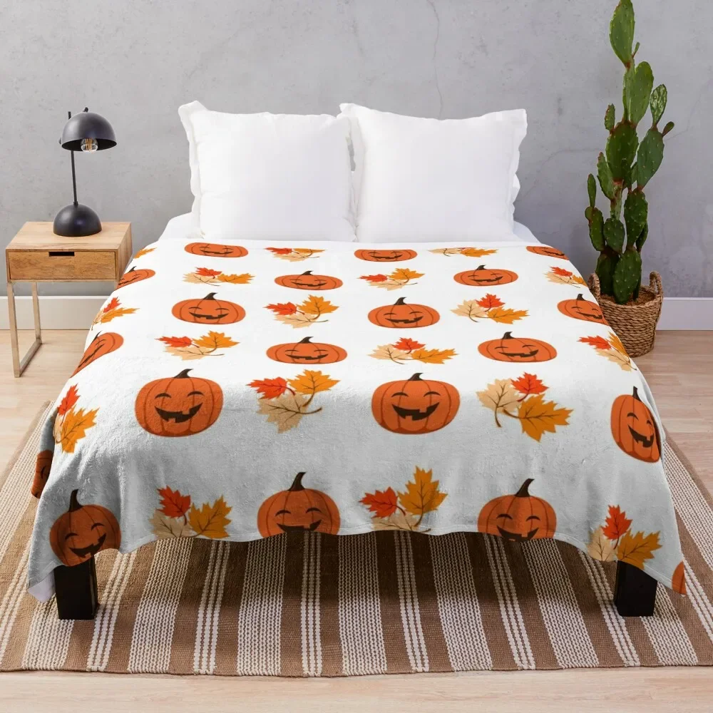 Halloween pumpkin pattern Throw Blanket bed plaid Single Blankets