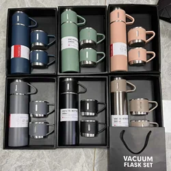 500ML 304 Stainless Steel Vacuum Insulated Bottle Gift Set Office Business Style Coffee Mug Thermos Bottle Portable Flask Carafe