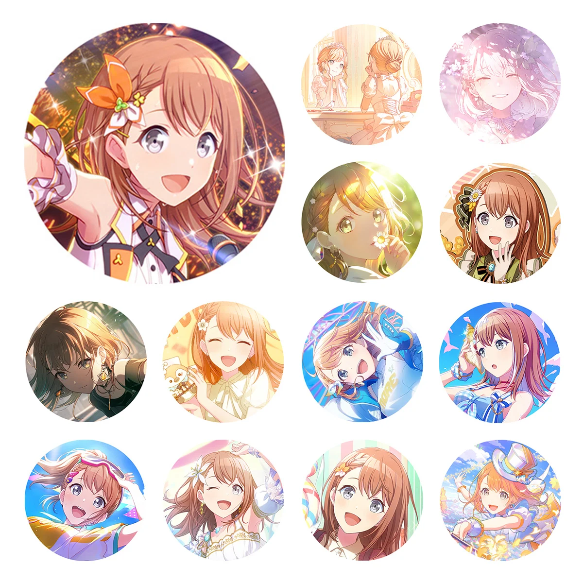 Project SEKAI Anime Hanasato Minori MORE MORE JUMP 50mm 2024 PJSK Metal Badge Brooch Pins