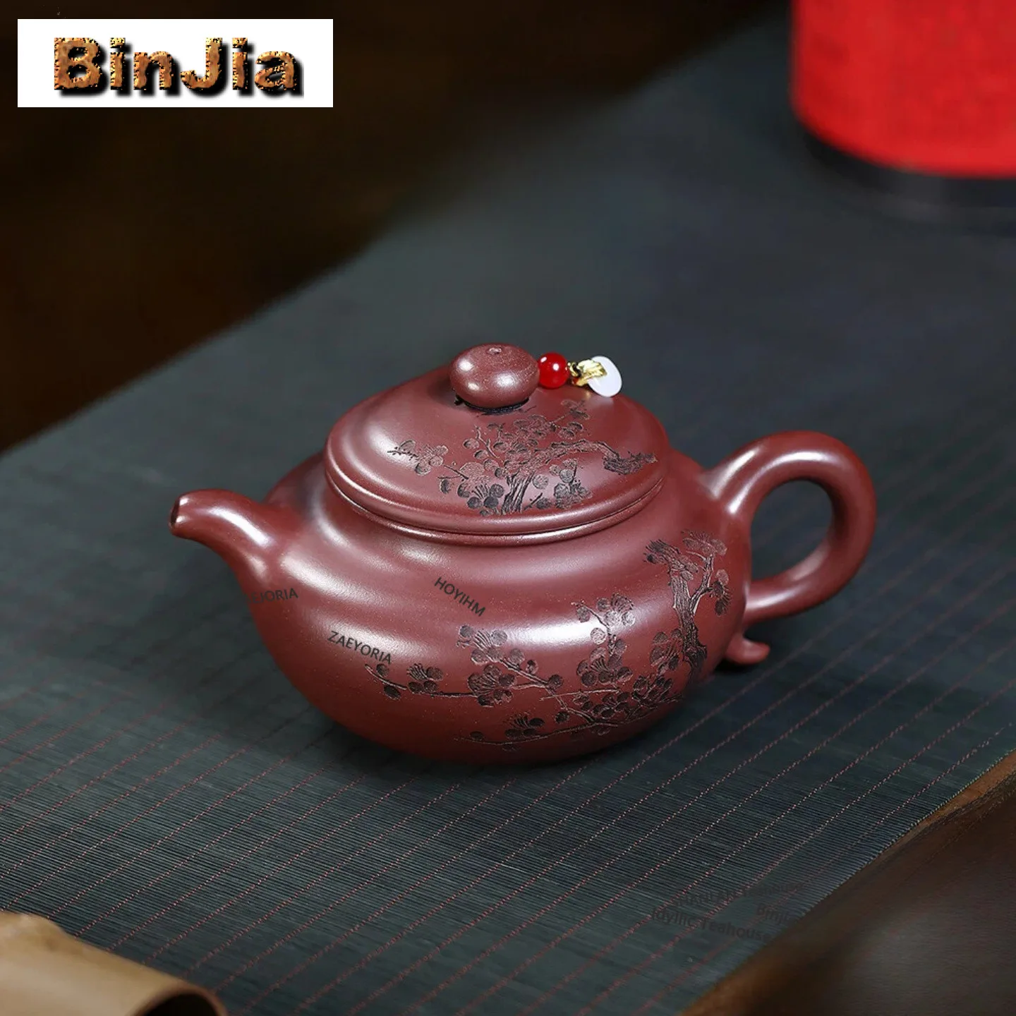 

400ml Antique Yixing Purple Clay Teapots Handmade Plum Blossom Pot Raw Ore Dragon Blood Sand Mud Kettle Zisha Tea Set Gifts