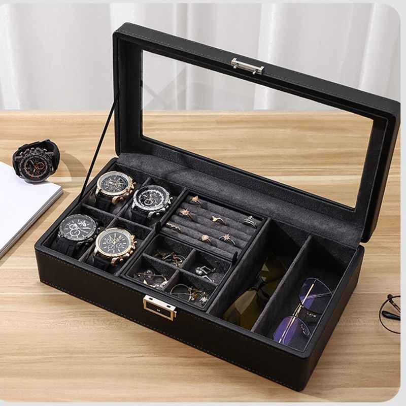 New Luxury Watch Box Multi Table Jewelry Storage Box Watch Organizer Glasses Box Sunglasses Storage Box Best Gift Display