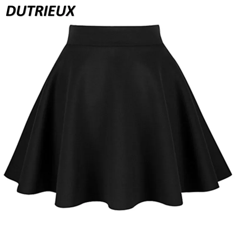 Space Cotton Tutu Skirt Autumn Winter New High-waisted A-shaped Skirts Oversize Pleated Umbrella Short Skirt for Winter Woman