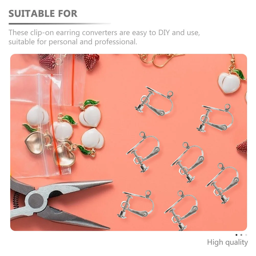 

20Pcs Clip-on Earring Converters Smooth Copper DIY Earring Findings Comfortable Lightweight Earrings Parts for Gift Sharing