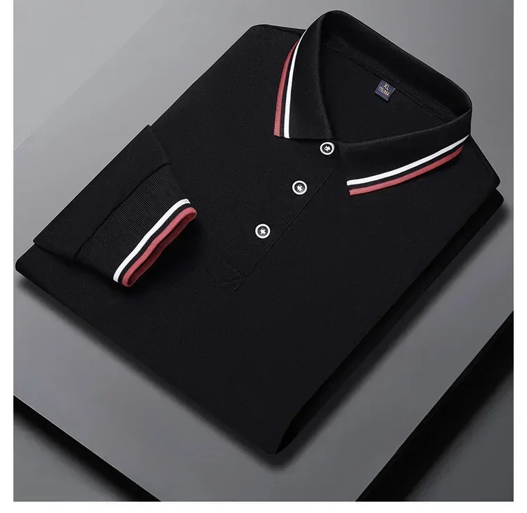 White,Dark green lapel POLO shirt long sleeve advertising shirt cultural shirt work clothes activities group clothing wholesale