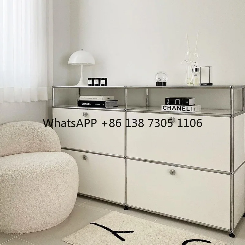 

Medieval module cabinet combination stainless steel multi-functional simple ins storage side storage chest