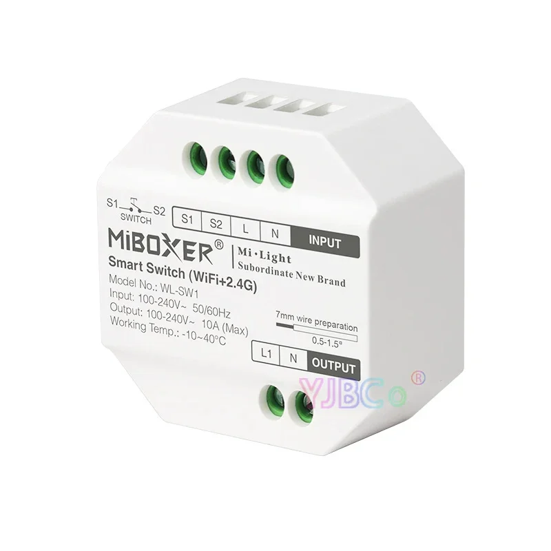 

Miboxer 110V-220V 2.4G WiFi Smart Switch on and off dimmer voice Alexa, Google Assistant/Tuya app control electrical equipment