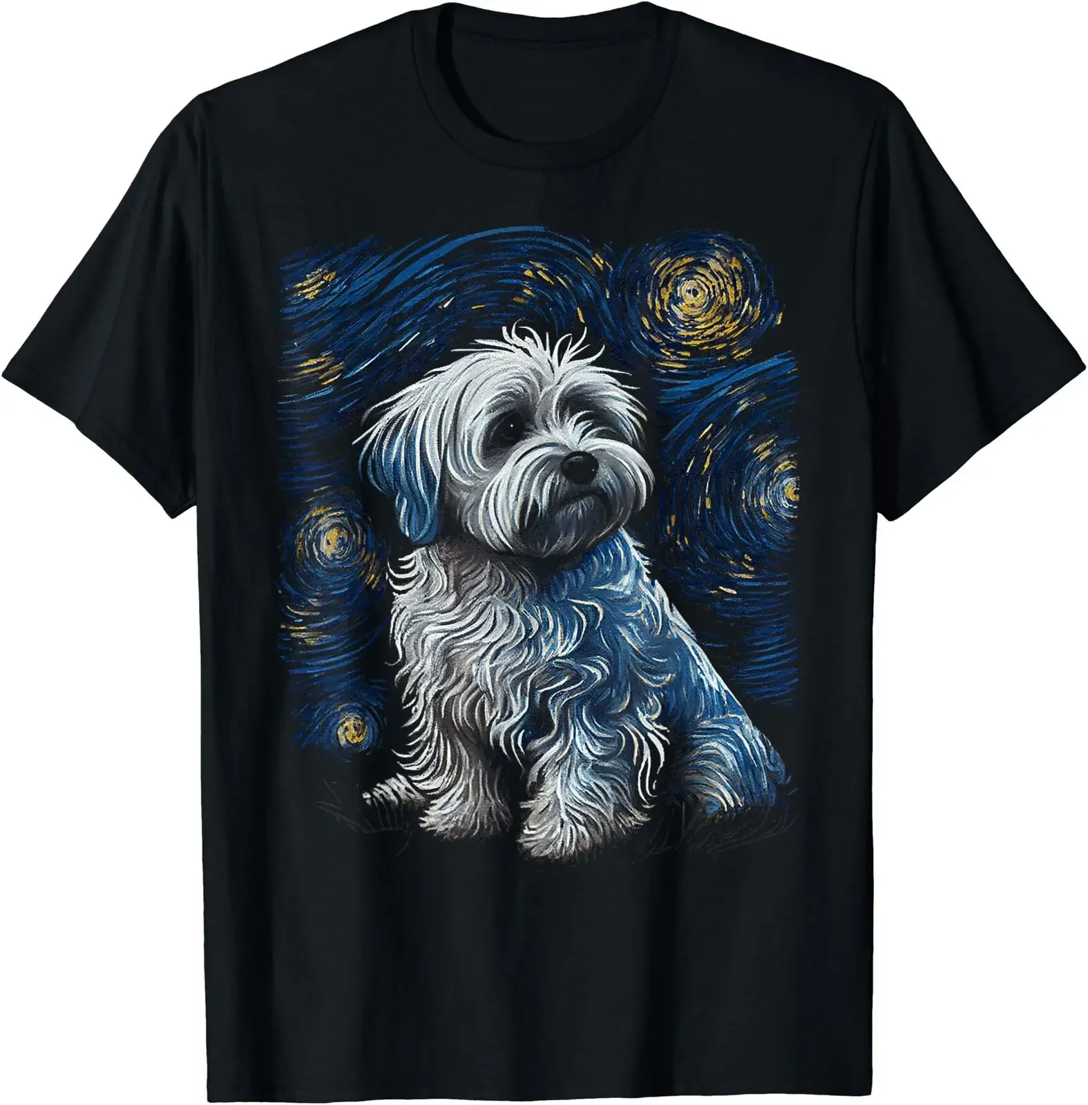 Havanese Dog Starry Night Van Gogh style Dogs Lover T-Shirt Size S-5XL