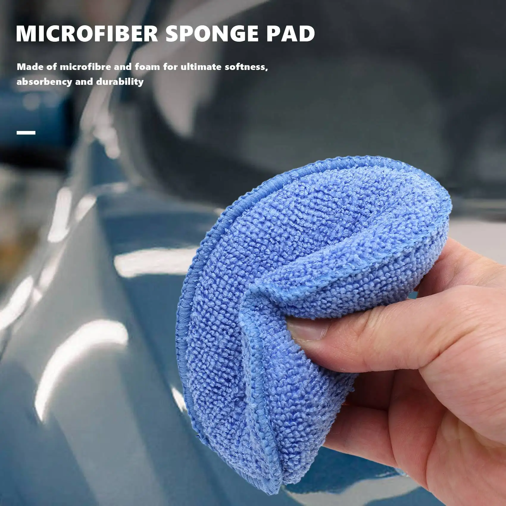 Microfiber Wax Applicator 12pcs Car Cleaning Polish Wax Foam Sponge Polishing Sponge,