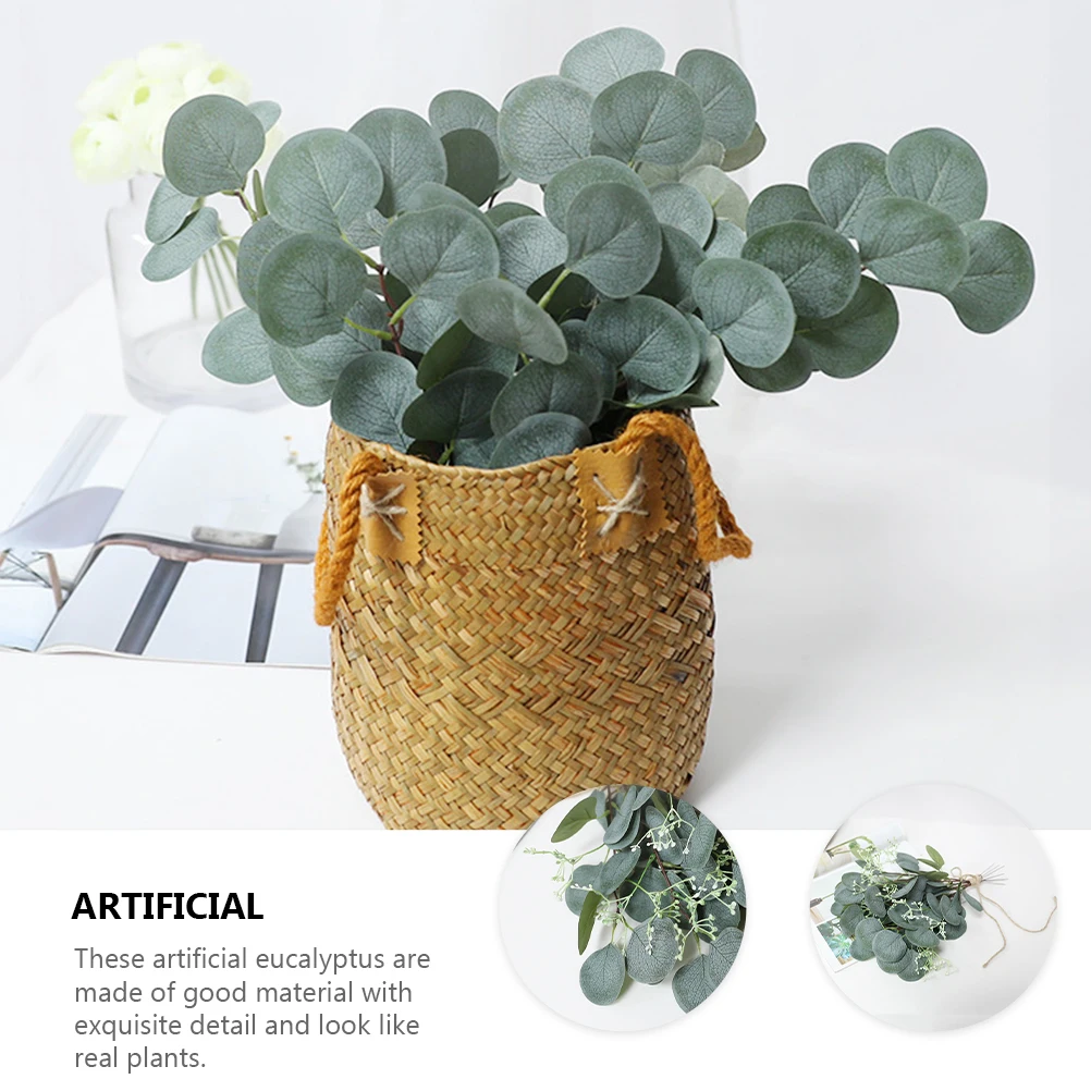 

10 Pcs Simulated Eucalyptus Artificial Wedding Leaf Decoration Party Flowers Decorations for Ceremony Silk Floral Vines