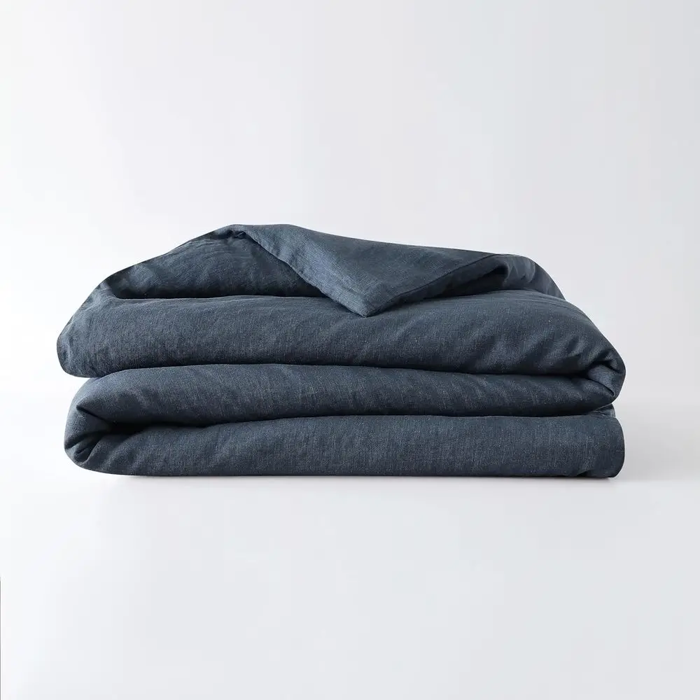 100% Rench Linen Duvet Cover Or Weighted Blanket (Navy Blue…