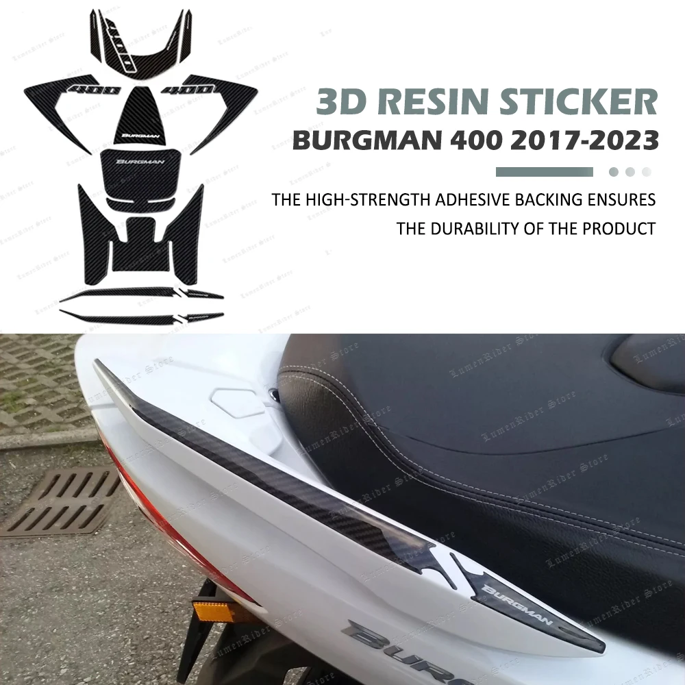 For SUZUKI BURGMAN 400 2017 2018 2019 2020 2021 2022 2023 Motorcycle Accessories 3D Epoxy Resin Tank Pad Protection Sticker