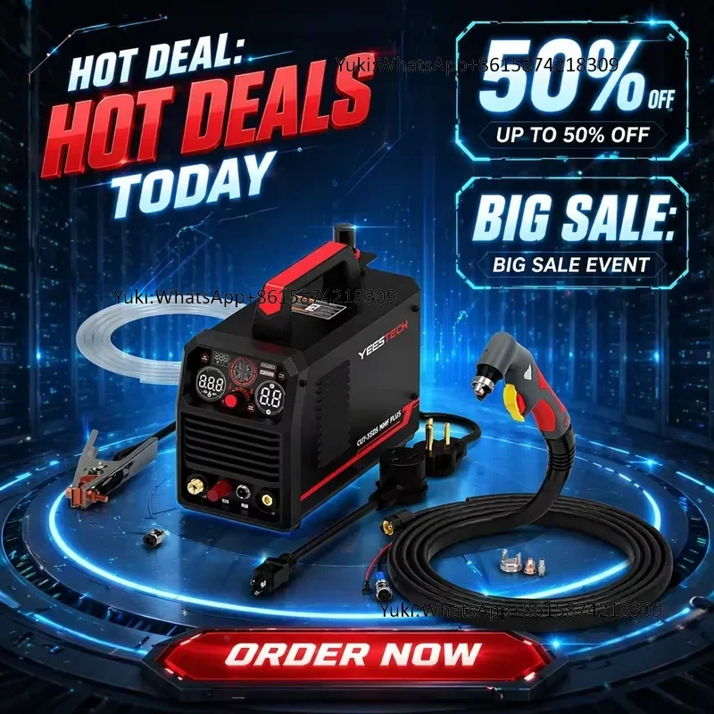 YEESTECH CUT-55DS NHF PLUS 55Amp 110/220V Non-HF Non-Touch Plasma Cutter 4-in-1 Functions (Plate/Grid Gouging Marking) New